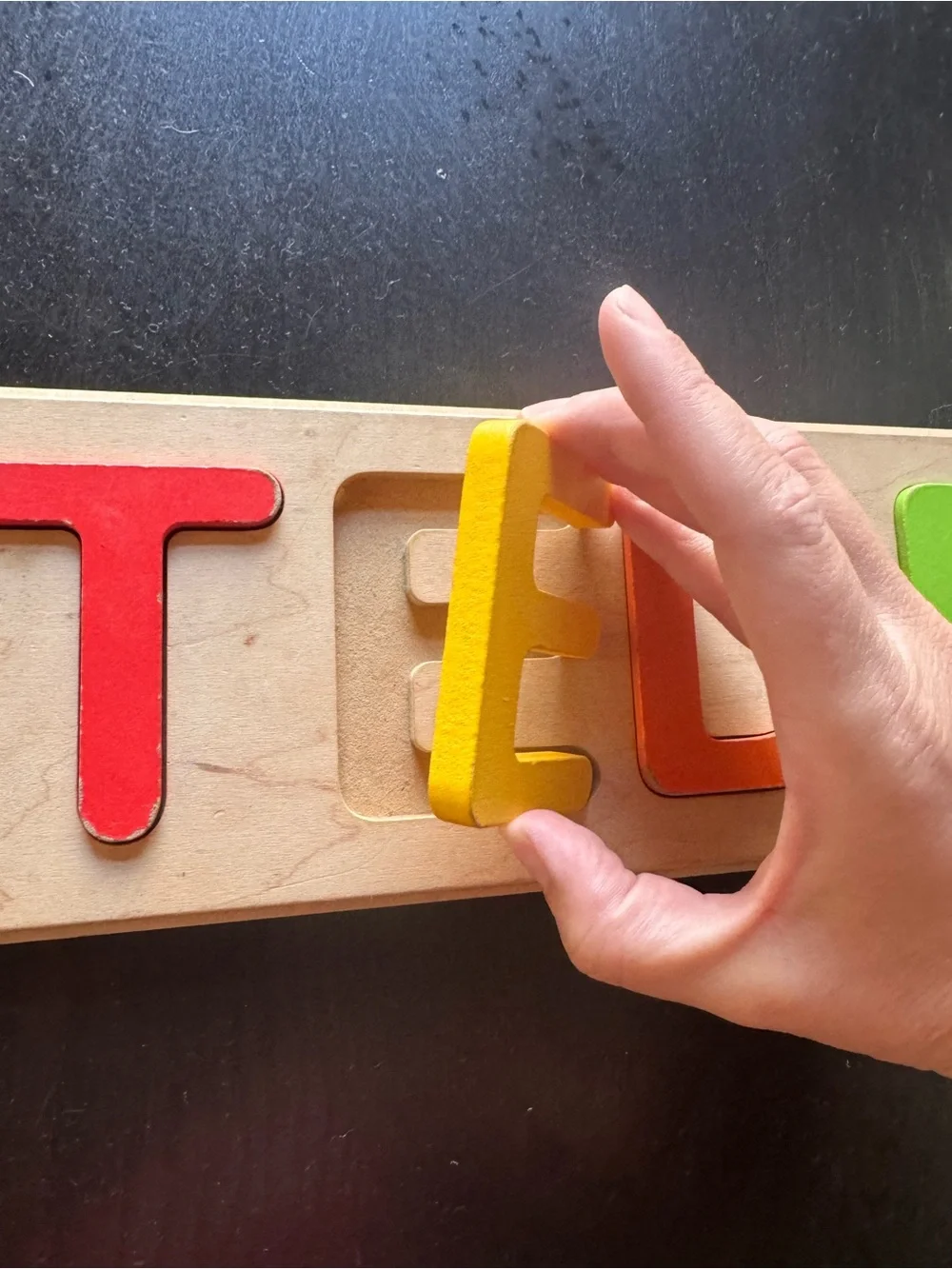 Colorful 'TEDDY' Wooden Name Puzzle - Multicolor Kids Toy